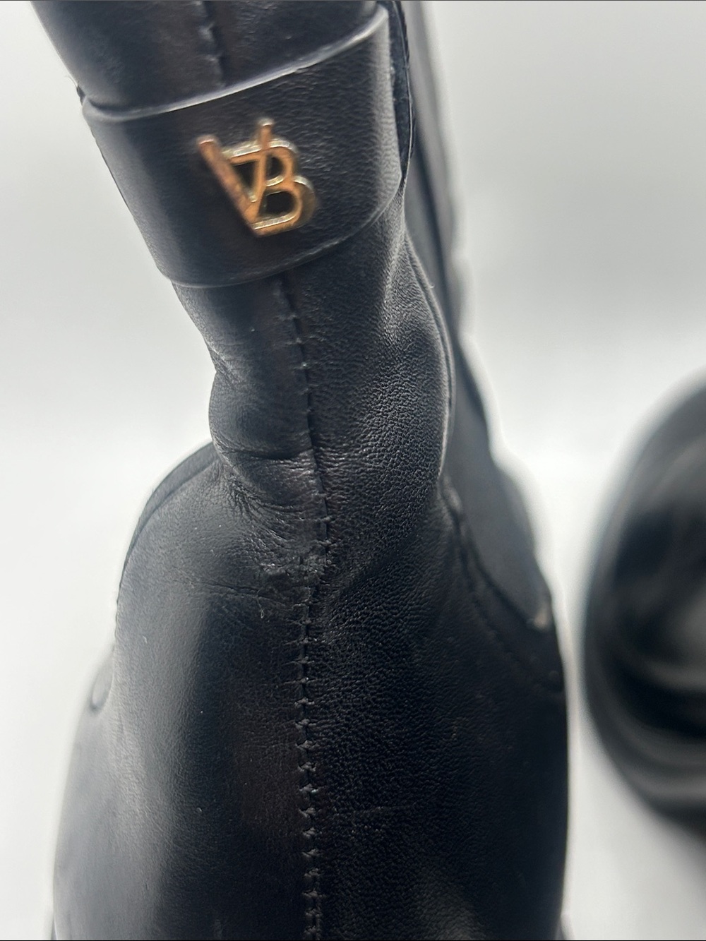 Veronica Beard Black Leather Block Heel Pull On Chelsea Boots Shoes **Size 7.5** - Picture 13 of 13